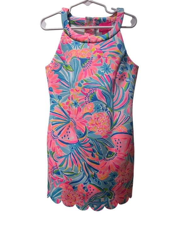Lilly Pulitzer Other - Lilly Pulitzer Girls Sophelia Pink Blue Floral Halter Dress 8